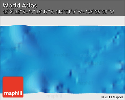 Physical 3D Map of the Area around 11° 51' 9" S, 144° 25' 30" W