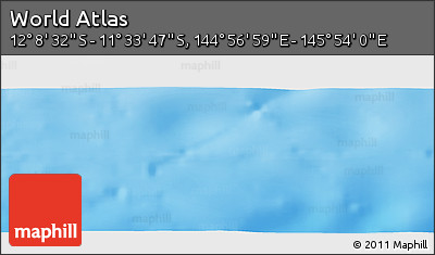 Physical Panoramic Map of the Area around 11° 51' 9" S, 145° 25' 30" E