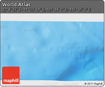 Shaded Relief 3D Map of the Area around 11° 51' 9" S, 146° 16' 30" E