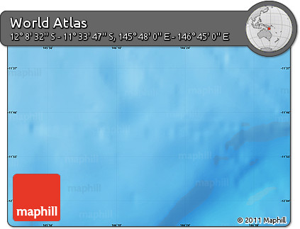 Physical Map of the Area around 11° 51' 9" S, 146° 16' 30" E