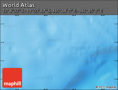 Physical Map of the Area around 11° 51' 9" S, 146° 16' 30" E