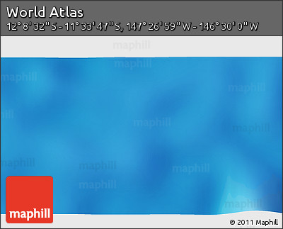 Physical 3D Map of the Area around 11° 51' 9" S, 146° 58' 29" W