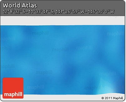 Physical 3D Map of the Area around 11° 51' 9" S, 146° 58' 29" W