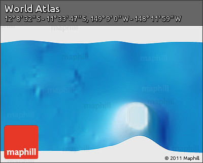 Physical 3D Map of the Area around 11° 51' 9" S, 148° 40' 30" W