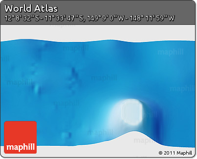 Physical 3D Map of the Area around 11° 51' 9" S, 148° 40' 30" W