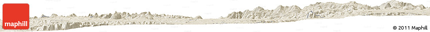 Shaded Relief Horizon Map of the Area around 11° 51' 9" S, 14° 31' 30" E