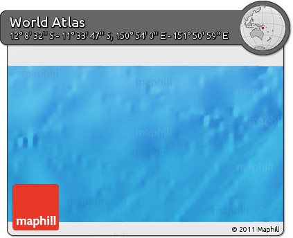 Physical 3D Map of the Area around 11° 51' 9" S, 151° 22' 30" E