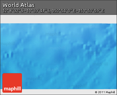 Physical 3D Map of the Area around 11° 51' 9" S, 151° 22' 30" E