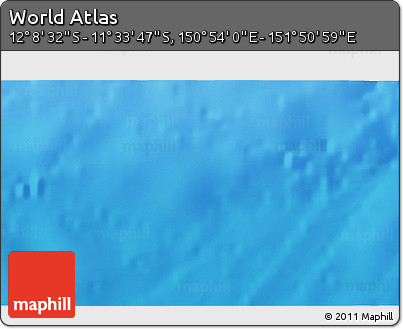 Physical 3D Map of the Area around 11° 51' 9" S, 151° 22' 30" E