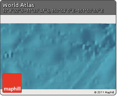 Satellite 3D Map of the Area around 11° 51' 9" S, 151° 22' 30" E