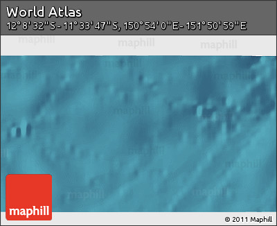 Satellite 3D Map of the Area around 11° 51' 9" S, 151° 22' 30" E