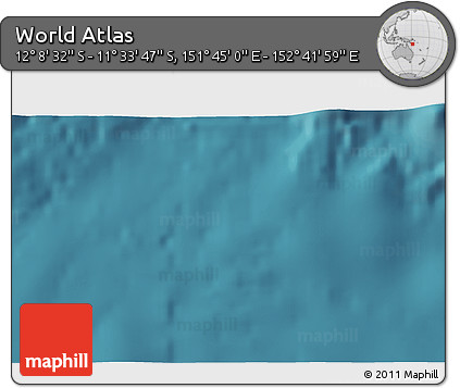 Satellite 3D Map of the Area around 11° 51' 9" S, 152° 13' 29" E