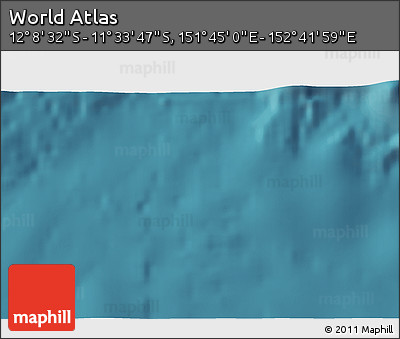 Satellite 3D Map of the Area around 11° 51' 9" S, 152° 13' 29" E