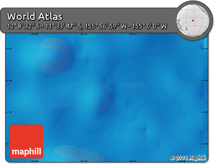 Physical Map of the Area around 11° 51' 9" S, 155° 28' 29" W