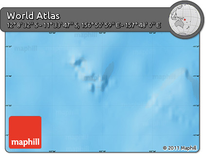 Physical Map of the Area around 11° 51' 9" S, 157° 19' 29" E