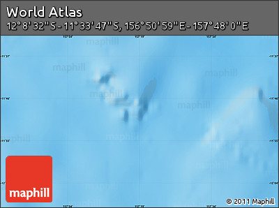 Physical Map of the Area around 11° 51' 9" S, 157° 19' 29" E