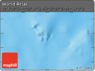 Physical Map of the Area around 11° 51' 9" S, 157° 19' 29" E