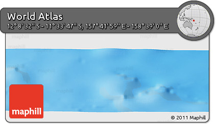 Physical Panoramic Map of the Area around 11° 51' 9" S, 158° 10' 30" E