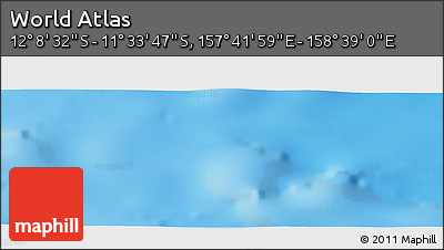 Physical Panoramic Map of the Area around 11° 51' 9" S, 158° 10' 30" E