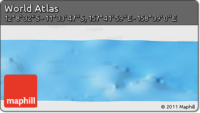 Physical Panoramic Map of the Area around 11° 51' 9" S, 158° 10' 30" E