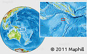Physical Location Map of the area around 11° 51' 9" S, 159° 1' 30" E