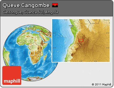 Physical Location Map of Queve Cangombe