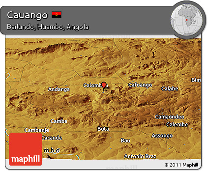 Physical Panoramic Map of Cauango