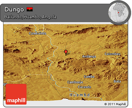 Physical Panoramic Map of Dungo