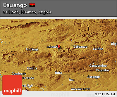 Physical Panoramic Map of Cauango