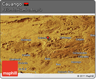 Physical Panoramic Map of Cauango
