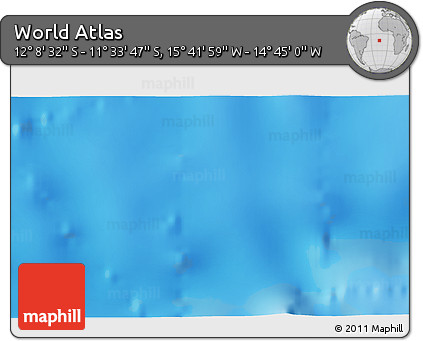 Physical 3D Map of the Area around 11° 51' 9" S, 15° 13' 29" W