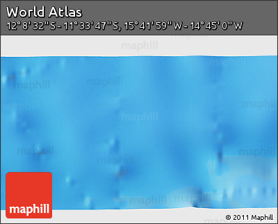 Physical 3D Map of the Area around 11° 51' 9" S, 15° 13' 29" W