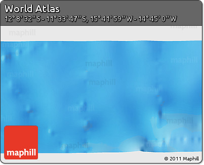 Physical 3D Map of the Area around 11° 51' 9" S, 15° 13' 29" W