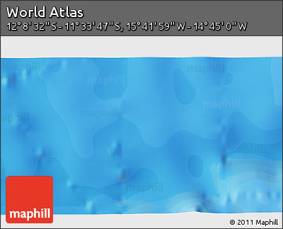 Political 3D Map of the Area around 11° 51' 9" S, 15° 13' 29" W