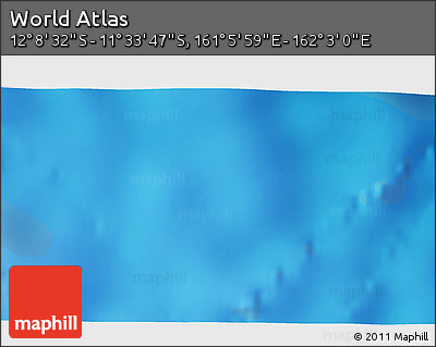 Physical 3D Map of the Area around 11° 51' 9" S, 161° 34' 29" E