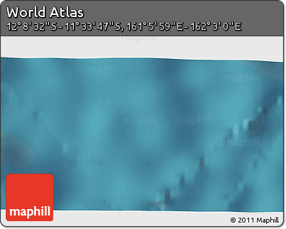 Satellite 3D Map of the Area around 11° 51' 9" S, 161° 34' 29" E