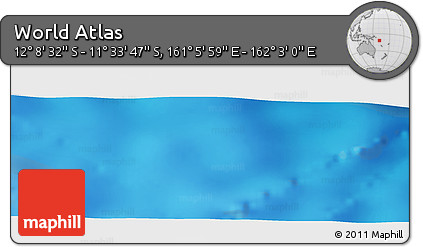 Physical Panoramic Map of the Area around 11° 51' 9" S, 161° 34' 29" E