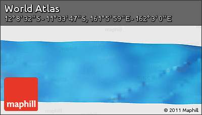 Physical Panoramic Map of the Area around 11° 51' 9" S, 161° 34' 29" E