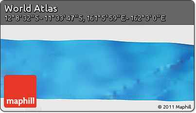 Physical Panoramic Map of the Area around 11° 51' 9" S, 161° 34' 29" E