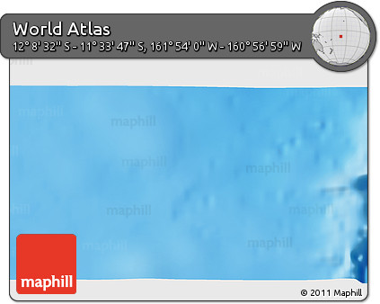 Physical 3D Map of the Area around 11° 51' 9" S, 161° 25' 30" W