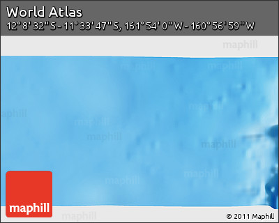 Physical 3D Map of the Area around 11° 51' 9" S, 161° 25' 30" W