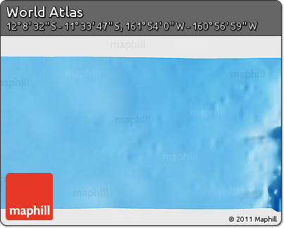 Physical 3D Map of the Area around 11° 51' 9" S, 161° 25' 30" W