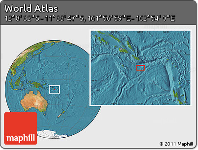 Satellite Location Map of the Area around 11° 51' 9" S, 162° 25' 30" E