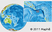 Physical Location Map of the area around 11° 51' 9" S, 163° 16' 30" E