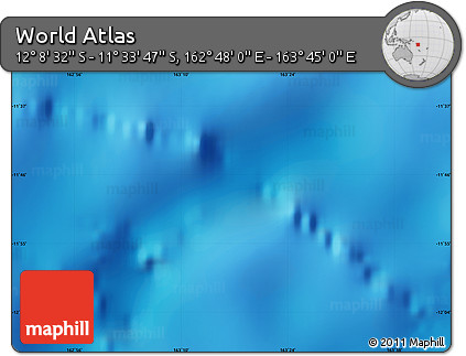 Physical Map of the Area around 11° 51' 9" S, 163° 16' 30" E
