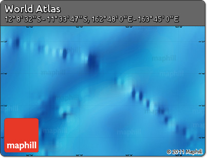 Physical Map of the Area around 11° 51' 9" S, 163° 16' 30" E