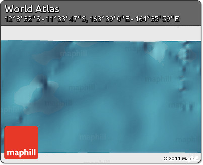 Satellite 3D Map of the Area around 11° 51' 9" S, 164° 7' 30" E