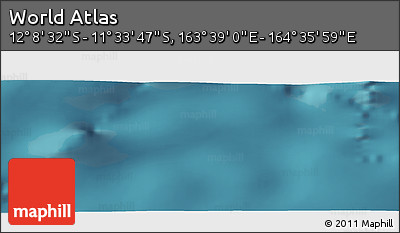 Satellite Panoramic Map of the Area around 11° 51' 9" S, 164° 7' 30" E