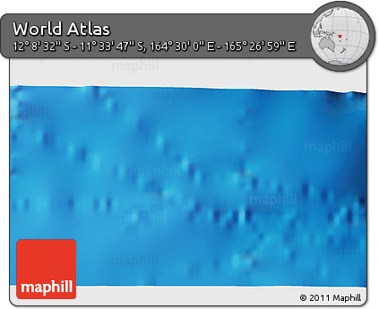 Physical 3D Map of the Area around 11° 51' 9" S, 164° 58' 29" E