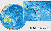 Physical Location Map of the area around 11° 51' 9" S, 166° 40' 30" E